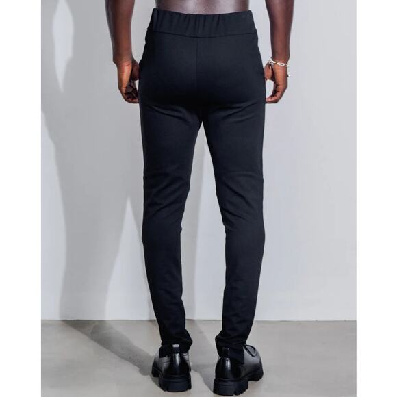 Orttu New York Jersey Pants Black XXL Slim Fit Elastic Waist Active Grunge - Picture 2 of 15